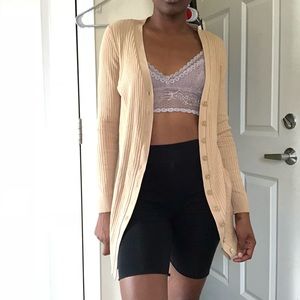Tan long line cardigan